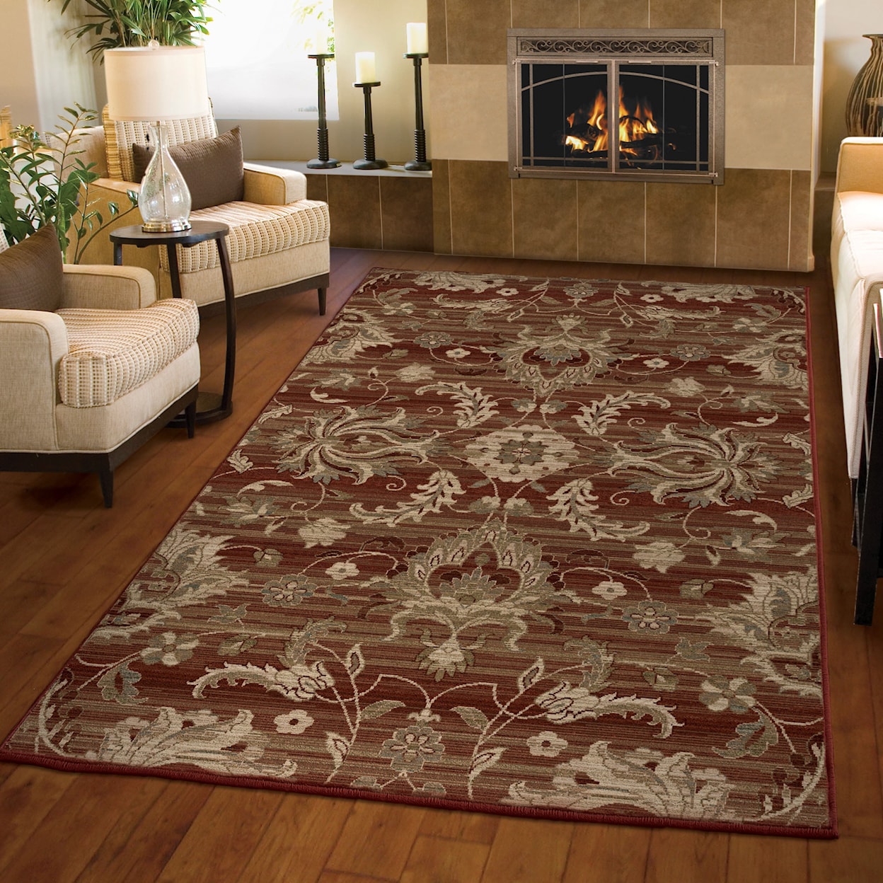 Orian Rugs Elegant Revival Cae Red 5'3" x 7'6" Rug