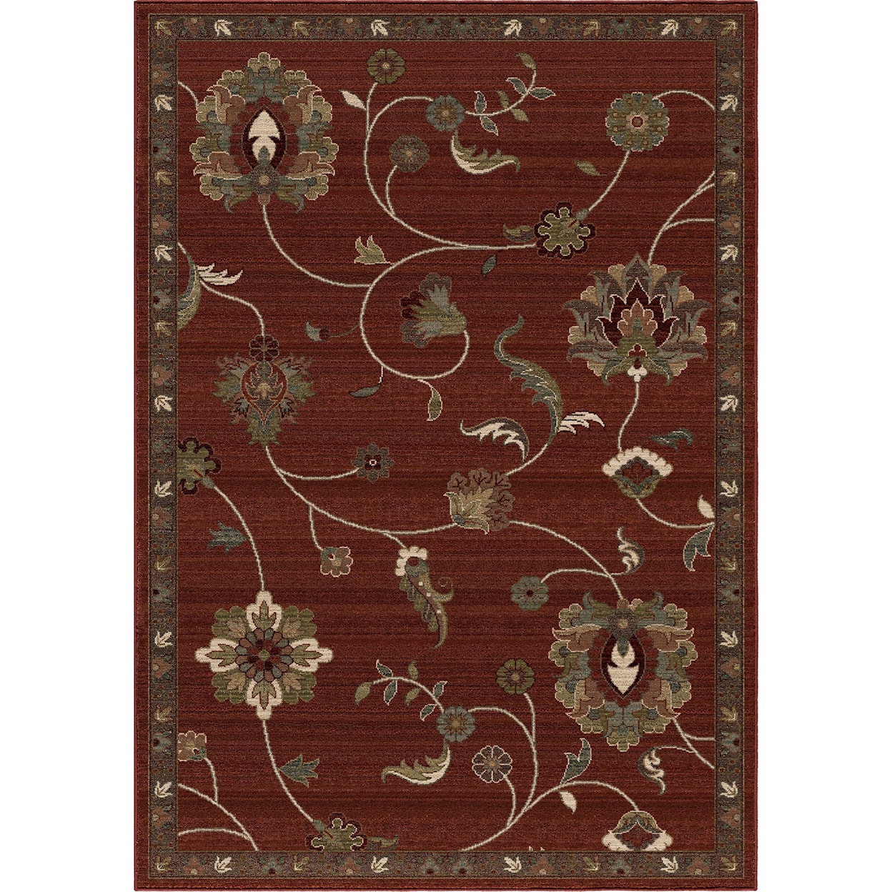 Orian Rugs Elegant Revival Longstead Red 5'3" x 7'6" Rug