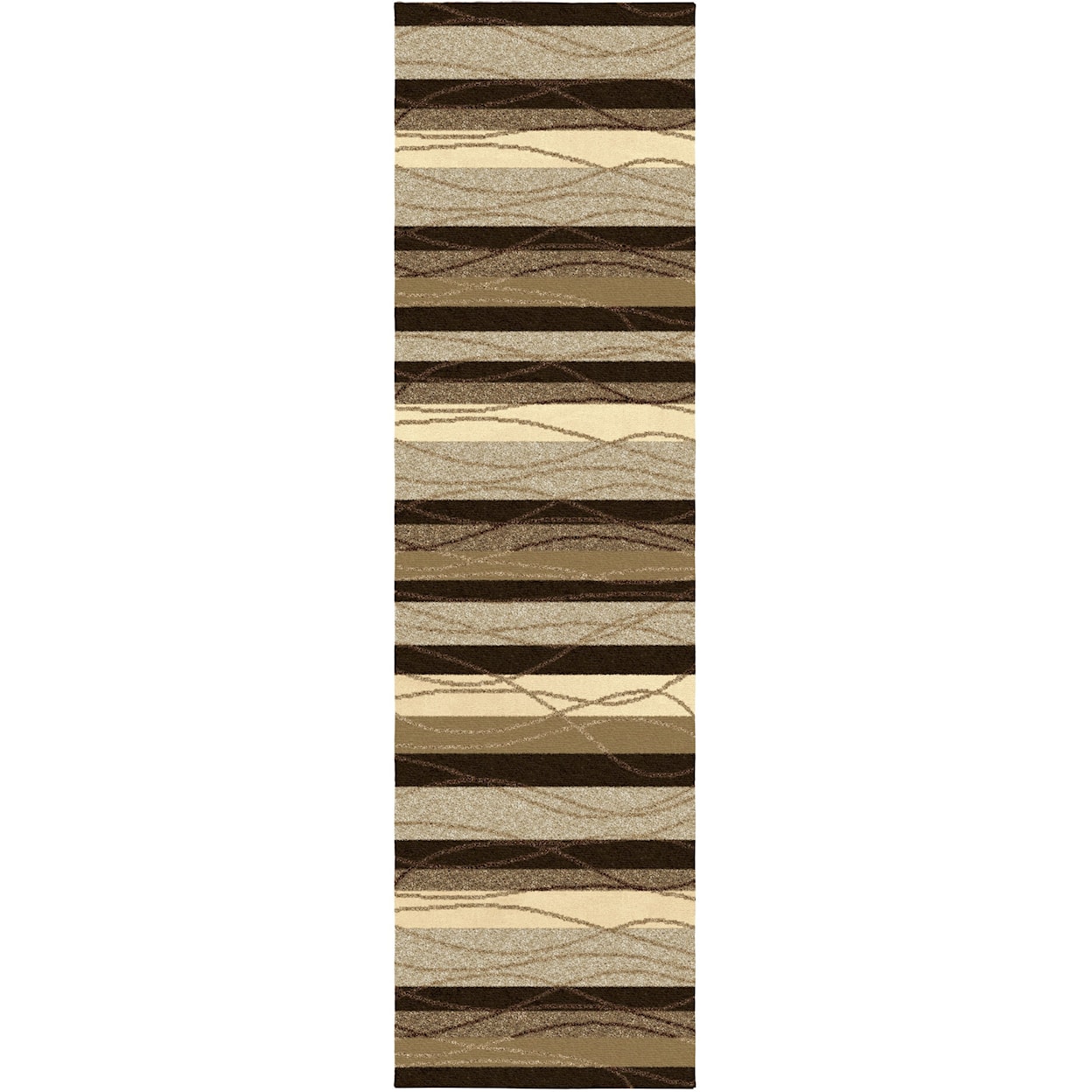 Orian Rugs Four Seasons Tonal Stripe Mink 2'3" x 8' Rug