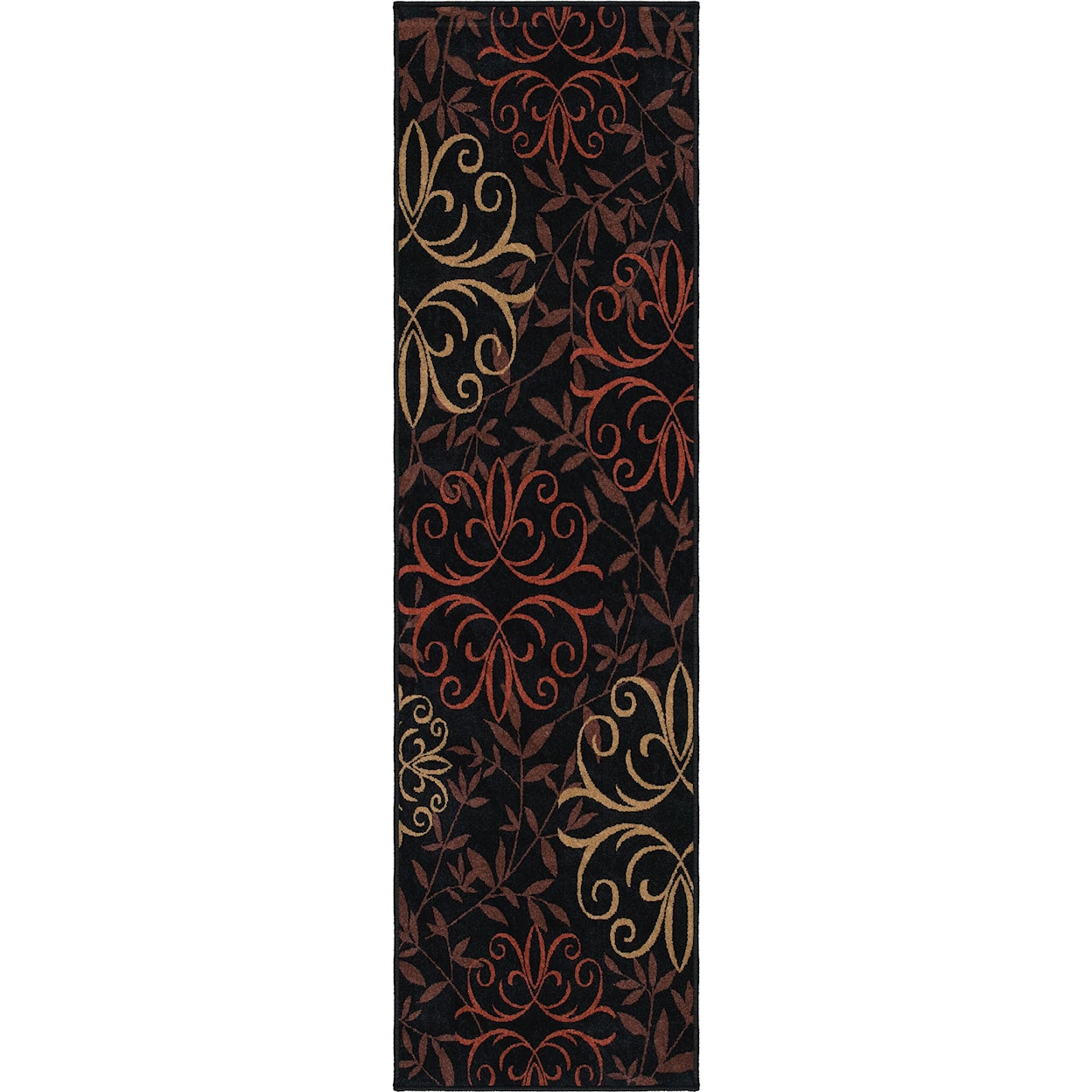 Orian Rugs Four Seasons Josselin Black 2'3" x 8' Rug