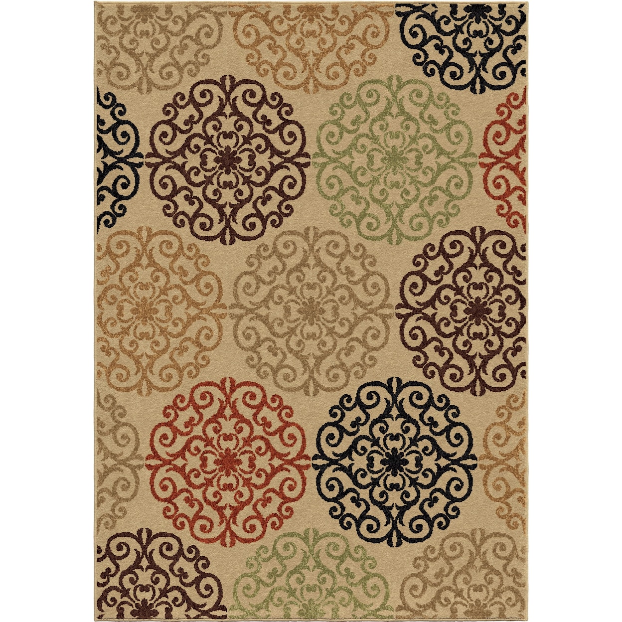 Orian Rugs Four Seasons Catalina Bisque 5'2" x 7'6" Rug