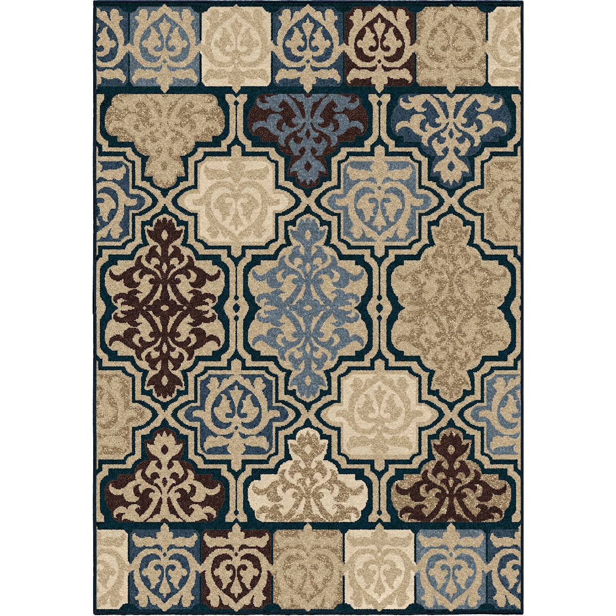 Orian Rugs Four Seasons Yandell Blue 5'2" x 7'6" Rug