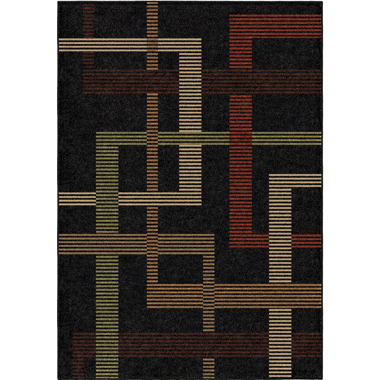 Orian Rugs Four Seasons Trenton Black 5'2" x 7'6" Rug