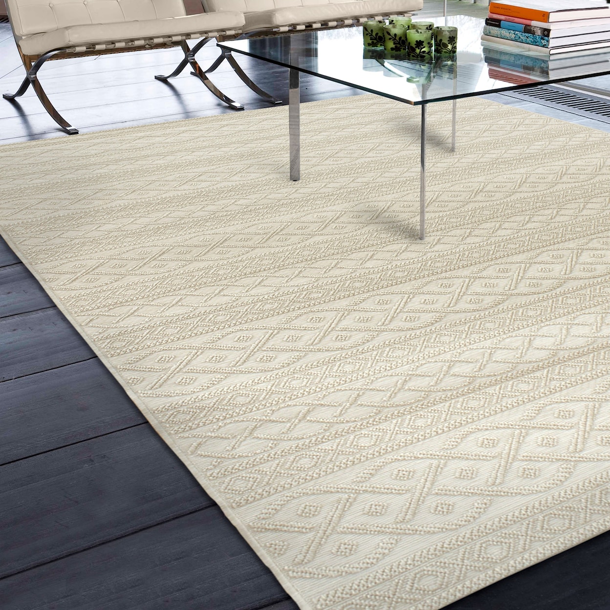 Orian Rugs Jersey Home Organic Cable ivory 7'7" x 10'10" Rug