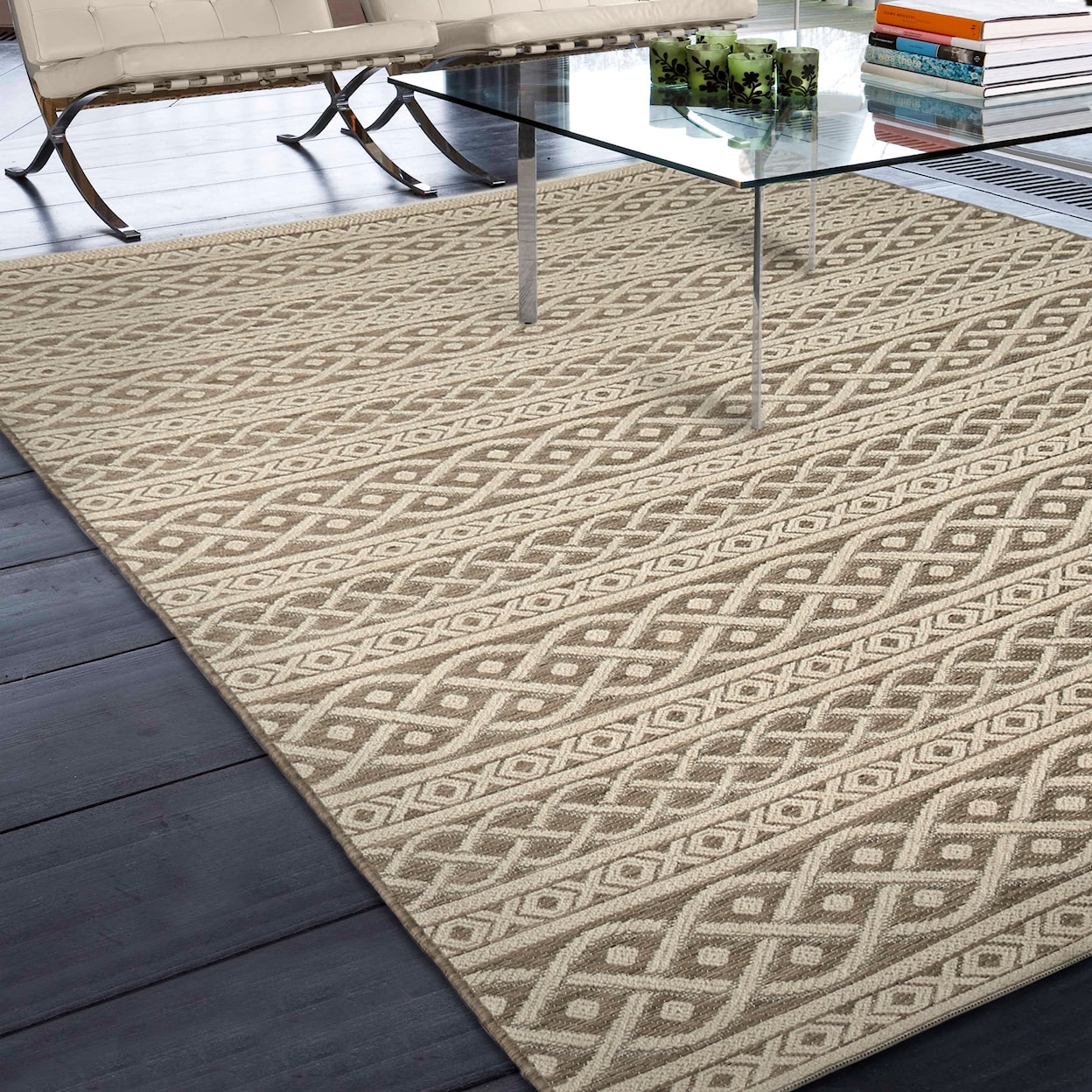 Orian Rugs Jersey Home Organic Cable Tan 5'1" x 7'6" Rug