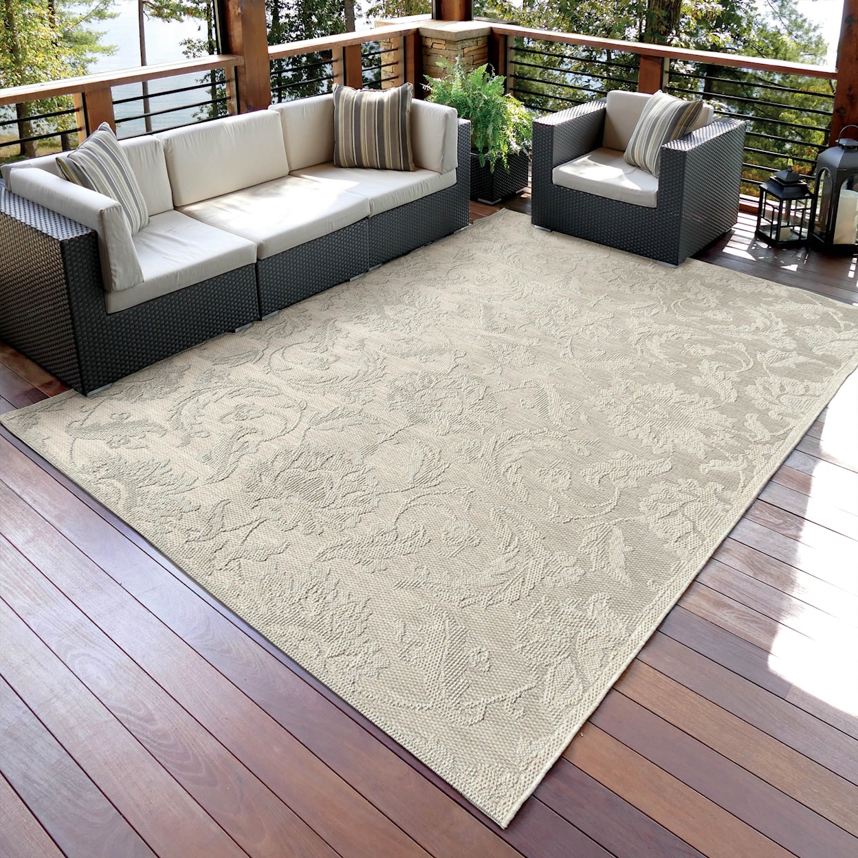 Orian Rugs Jersey Home Textured Damask wool/sand 7'7" x 10'10" Rug