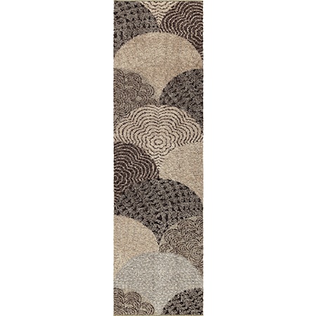 Oystershell Seal Black 2'3" x 8' Rug