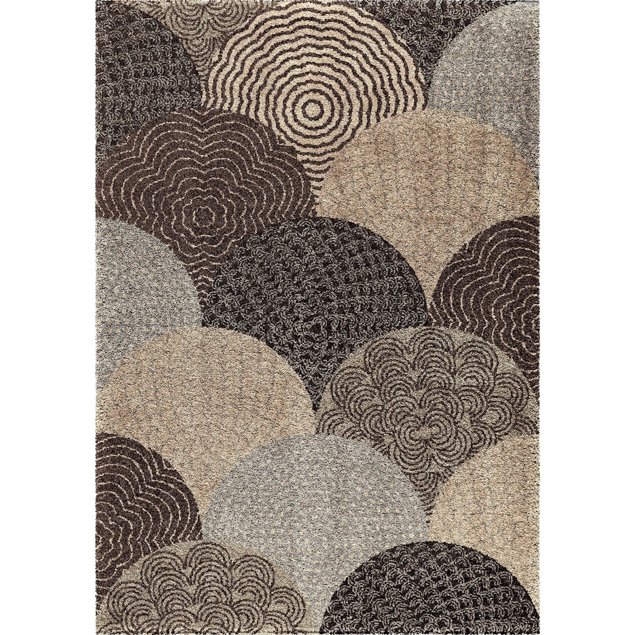 Orian Rugs Wild Weave Oystershell Seal Black 5'3" x 7'6" Rug