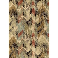 Distressed Chevron Multi Bisque 7'10" x 10'10" Rug