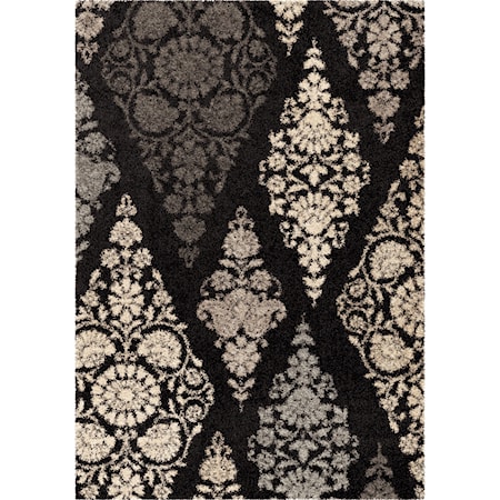 Trellis Patch Black 7'10" x 10'10" Rug