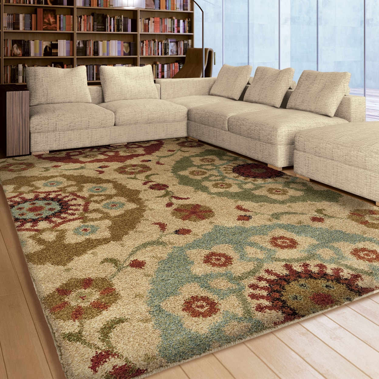 Orian Rugs Wild Weave Suzi Circles Bisque 7'10" x 10'10" Rug