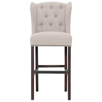 Maison Upholstered Barstool with Classic Wing Back