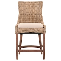 Greco Woven Counter Stool with Upholstered Seat