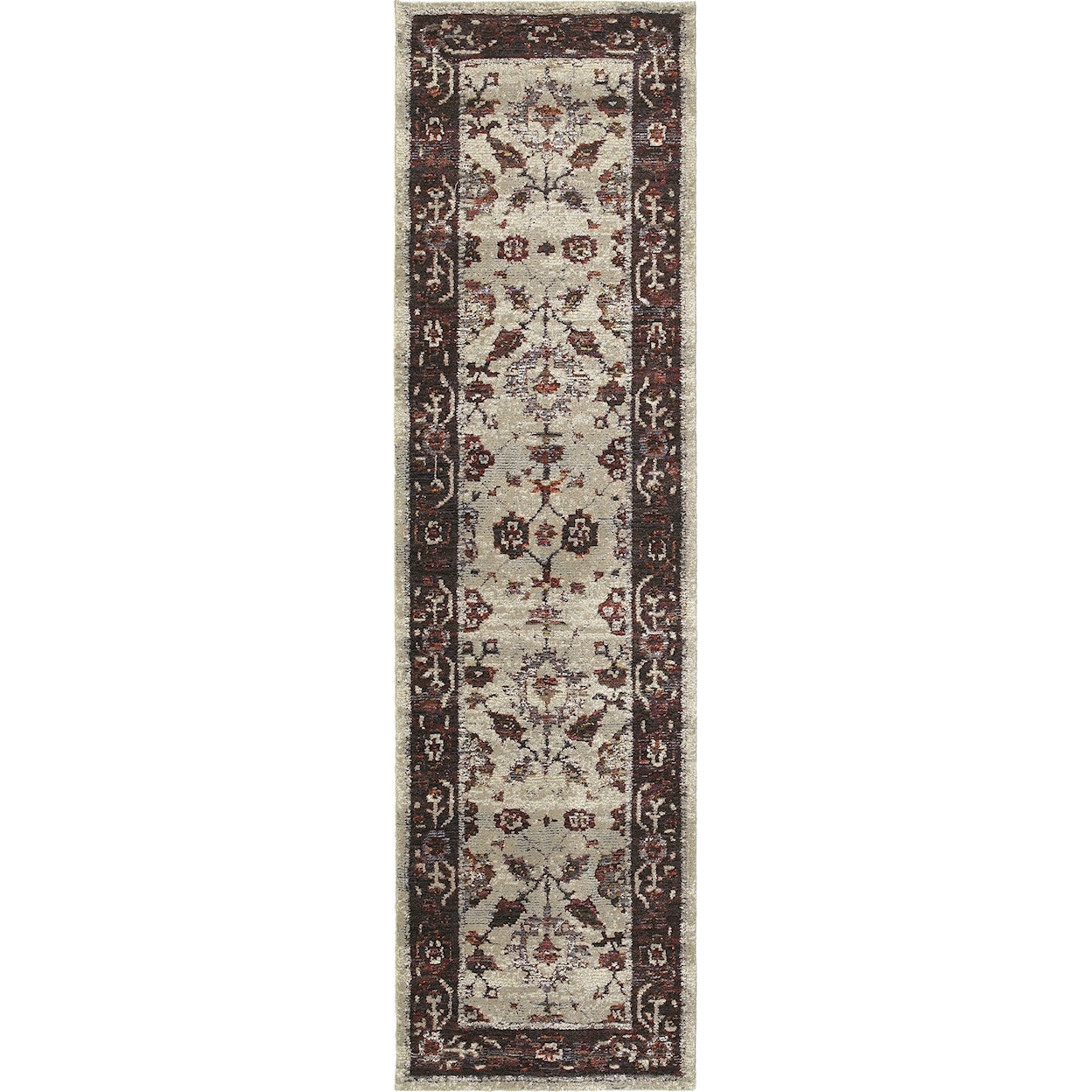 Oriental Weavers Andorra 6' 7" X  9' 6" Casual Stone/ Red Rectangle R