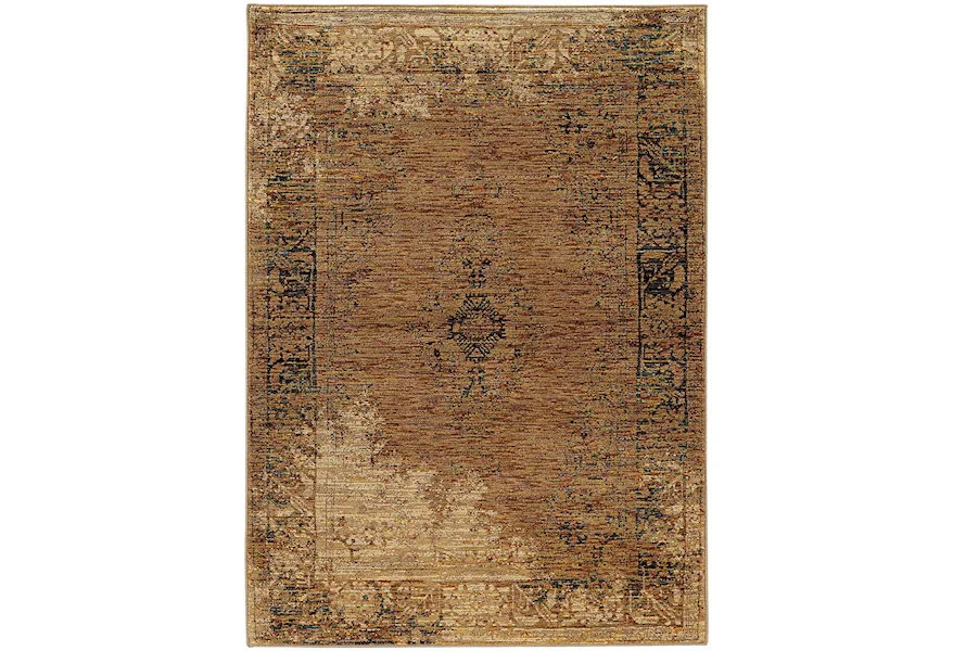Andorra 3' 3" X  5' 2" Casual Gold/ Brown Rectangle  by Oriental Weavers at Novello Home Furnishings