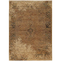 5' 3" X  7' 3" Casual Gold/ Brown Rectangle Rug