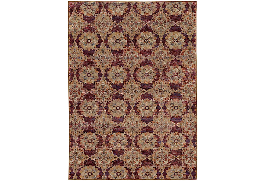 Andorra 3' 3" X  5' 2" Casual Red/ Gold Rectangle Ru by Oriental Weavers at Jacksonville Furniture Mart