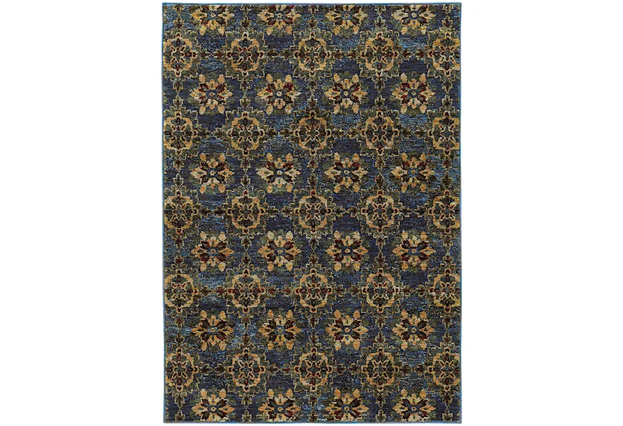 Andorra 3' 3" X  5' 2" Casual Blue/ Gold Rectangle R by Oriental Weavers at Novello Home Furnishings