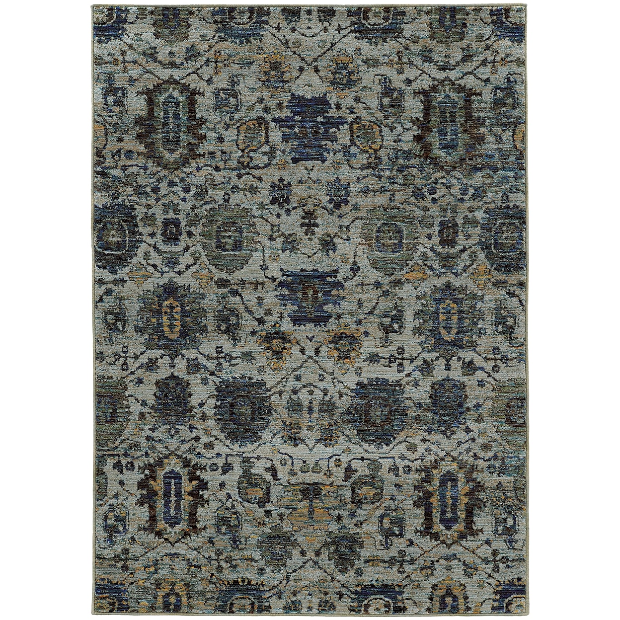 Oriental Weavers Andorra 3' 3" X  5' 2" Casual Blue/ Navy Rectangle R
