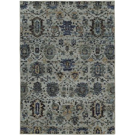 3' 3" X  5' 2" Casual Blue/ Navy Rectangle Rug