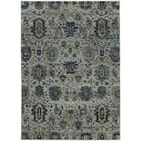 6' 7" X  9' 6" Casual Blue/ Navy Rectangle Rug