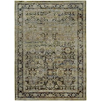 3' 3" X  5' 2" Casual Green/ Brown Rectangle Rug