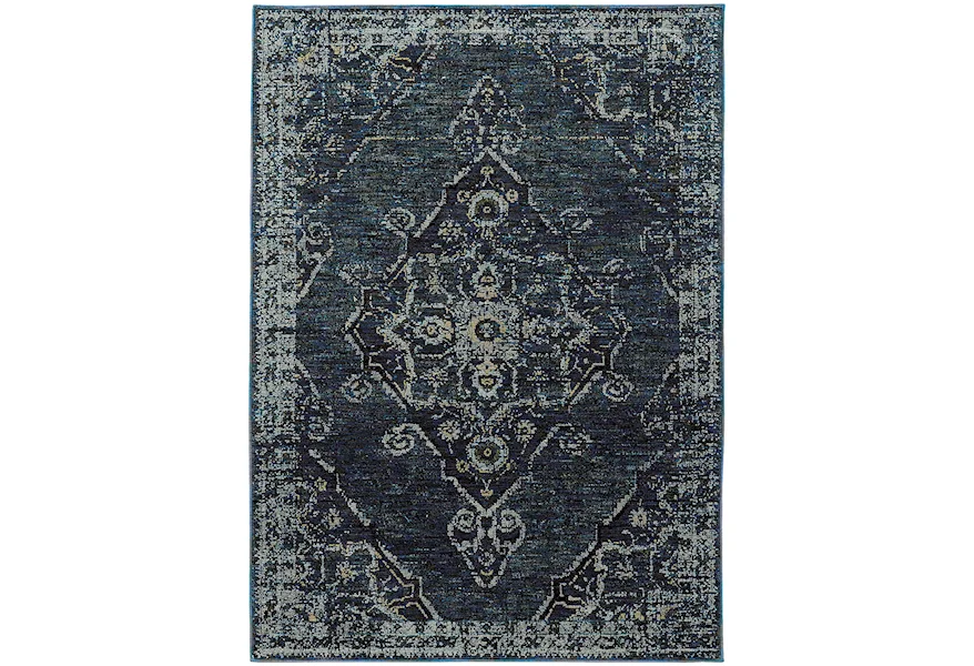 Andorra 3' 3" X  5' 2" Casual Blue/ Blue Rectangle R by Oriental Weavers at Novello Home Furnishings