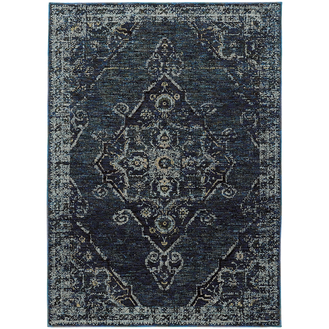 Oriental Weavers Andorra 3' 3" X  5' 2" Casual Blue/ Blue Rectangle R