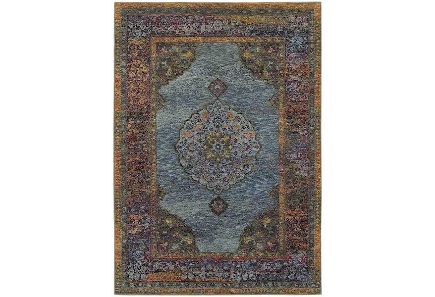 Andorra 7'10" X 10'10" Traditional Blue/ Multi Recta by Oriental Weavers at Novello Home Furnishings