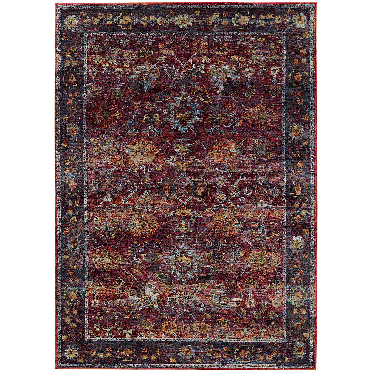 Oriental Weavers Andorra 6' 7" X  9' 6" Casual Red/ Purple Rectangle 