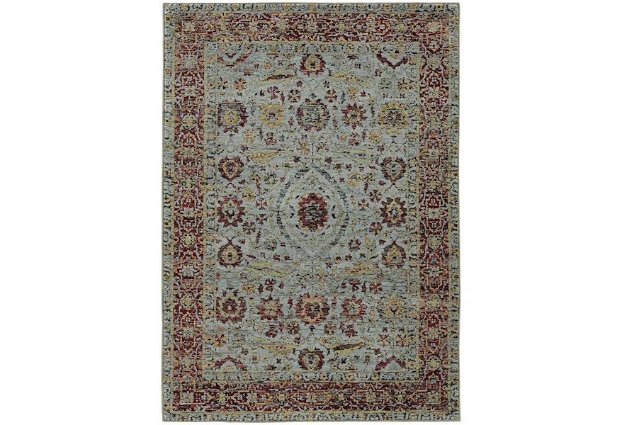 Andorra 5' 3" X  7' 3" Casual Blue/ Red Rectangle Ru by Oriental Weavers at Novello Home Furnishings