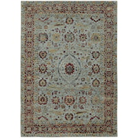 5' 3" X  7' 3" Casual Blue/ Red Rectangle Rug