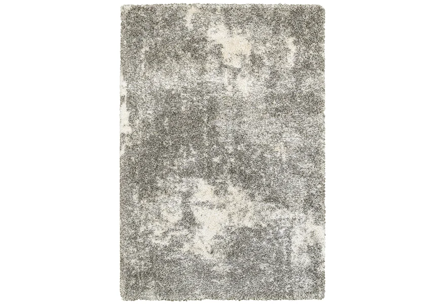 Henderson 7'10" X 10'10" Shag Grey/ Ivory Rectangle Ru by Oriental Weavers at Miller Waldrop Furniture and Decor