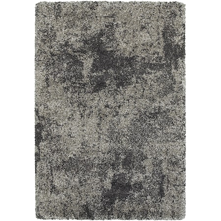 5' 3" X  7' 6" Shag Grey/ Charcoal Rectangle