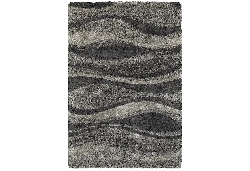 Henderson 7'10" X 10'10" Shag Grey/ Charcoal Rectangle by Oriental Weavers at Darvin Furniture