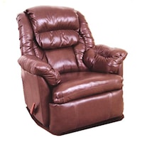 100% Leather Rocker Recliner with Coil Seating