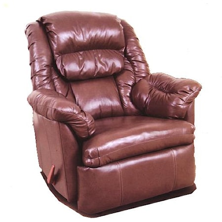 100% Leather Rocker Recliner w/ Coil Seating