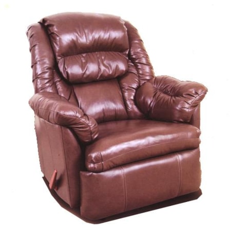 100% Leather Rocker Recliner w/ Coil Seating