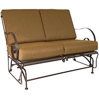 Glider Love Seat with Curved Arms