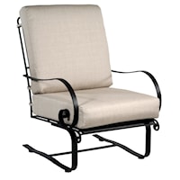 Lounge Chair with Spring Base and Curved Arms