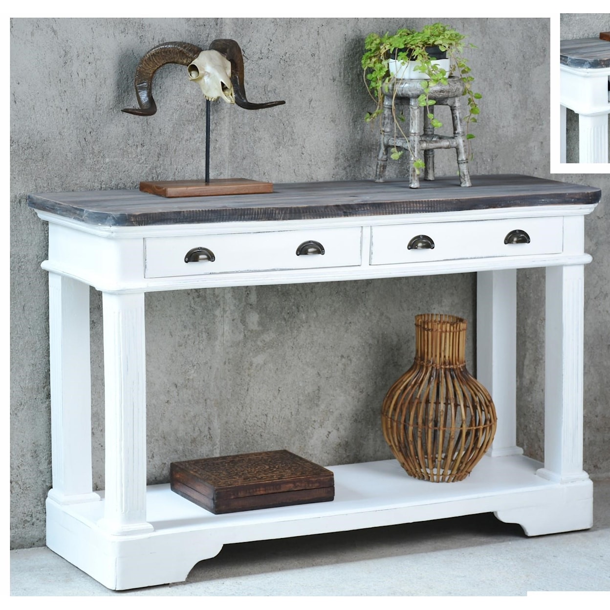 Pacific Paladin Imports Occ Tables and Consoles White Wash Console Table