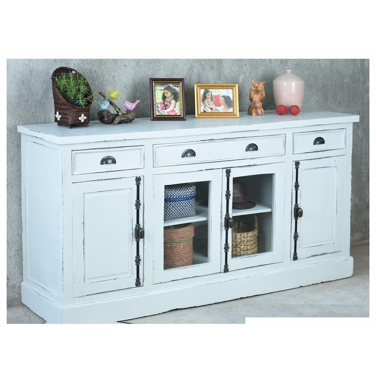 Pacific Paladin Imports Sideboard and Cabinets MEDIA CREDENZA PEAR