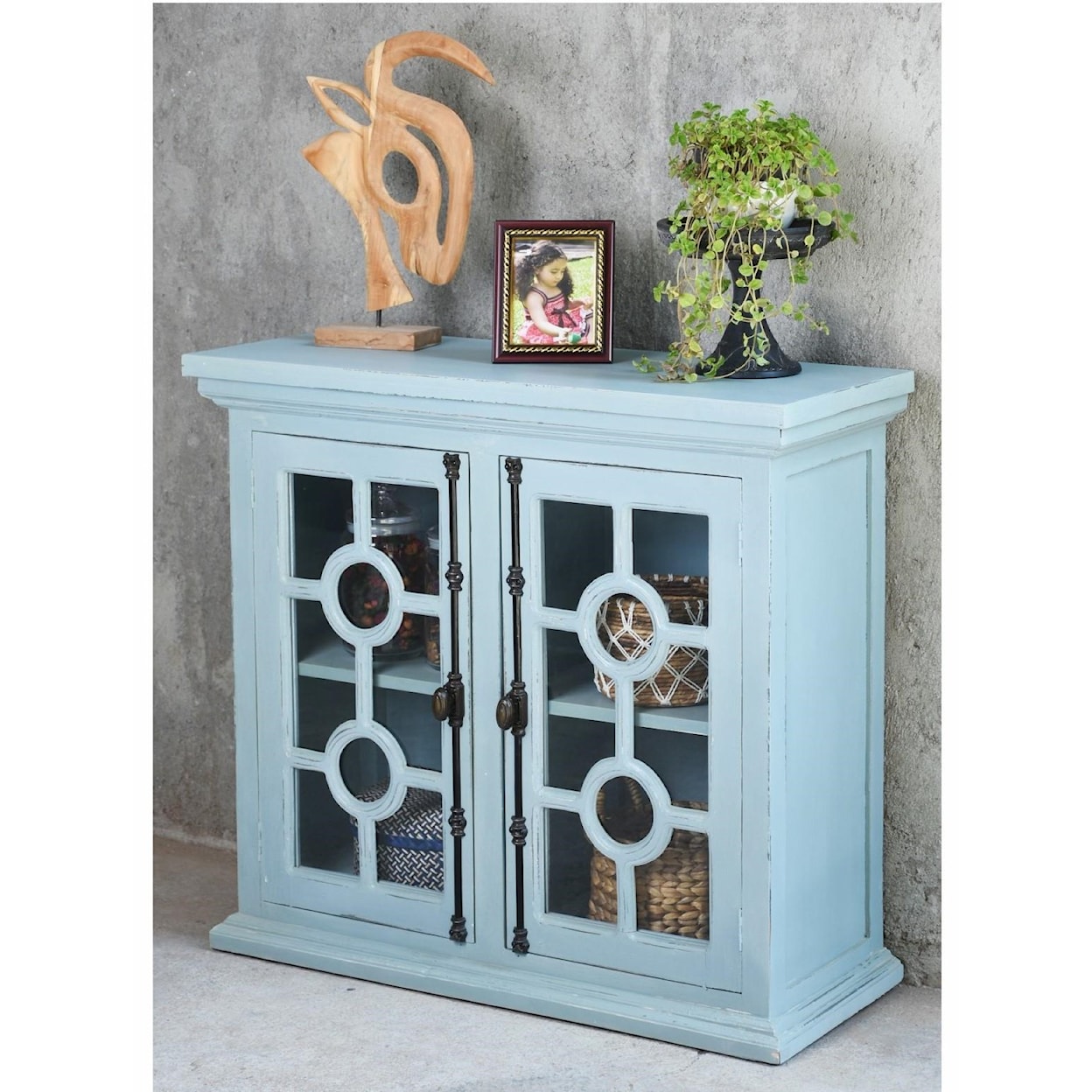 Pacific Paladin Imports Sideboard and Cabinets BLUE BEACH CREDENZA