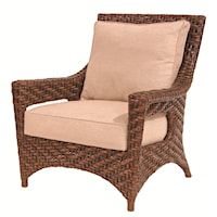 Transitionally Styled Rattan Lounge Chair