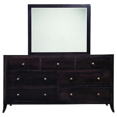 Dresser and Mirror Set