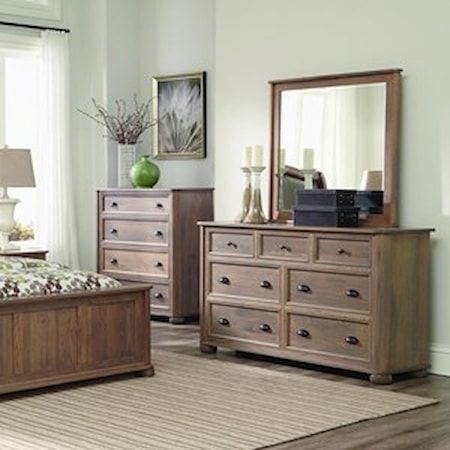 Dresser and Mirror Set