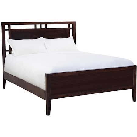 Contemporary King Gridwork Bed with Low Footboard