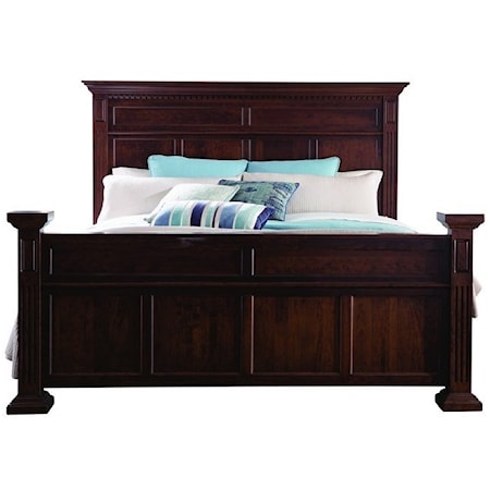 King Panel Bed with Crown Molding