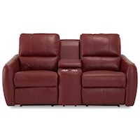 Contemporary Console Loveseat w/ Power Recline