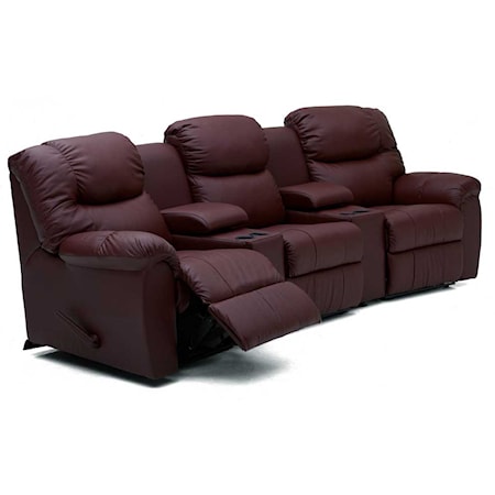 Three Recliner Home Theater Sectional
